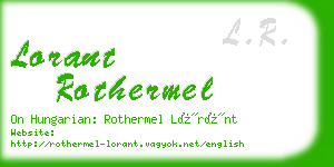 lorant rothermel business card